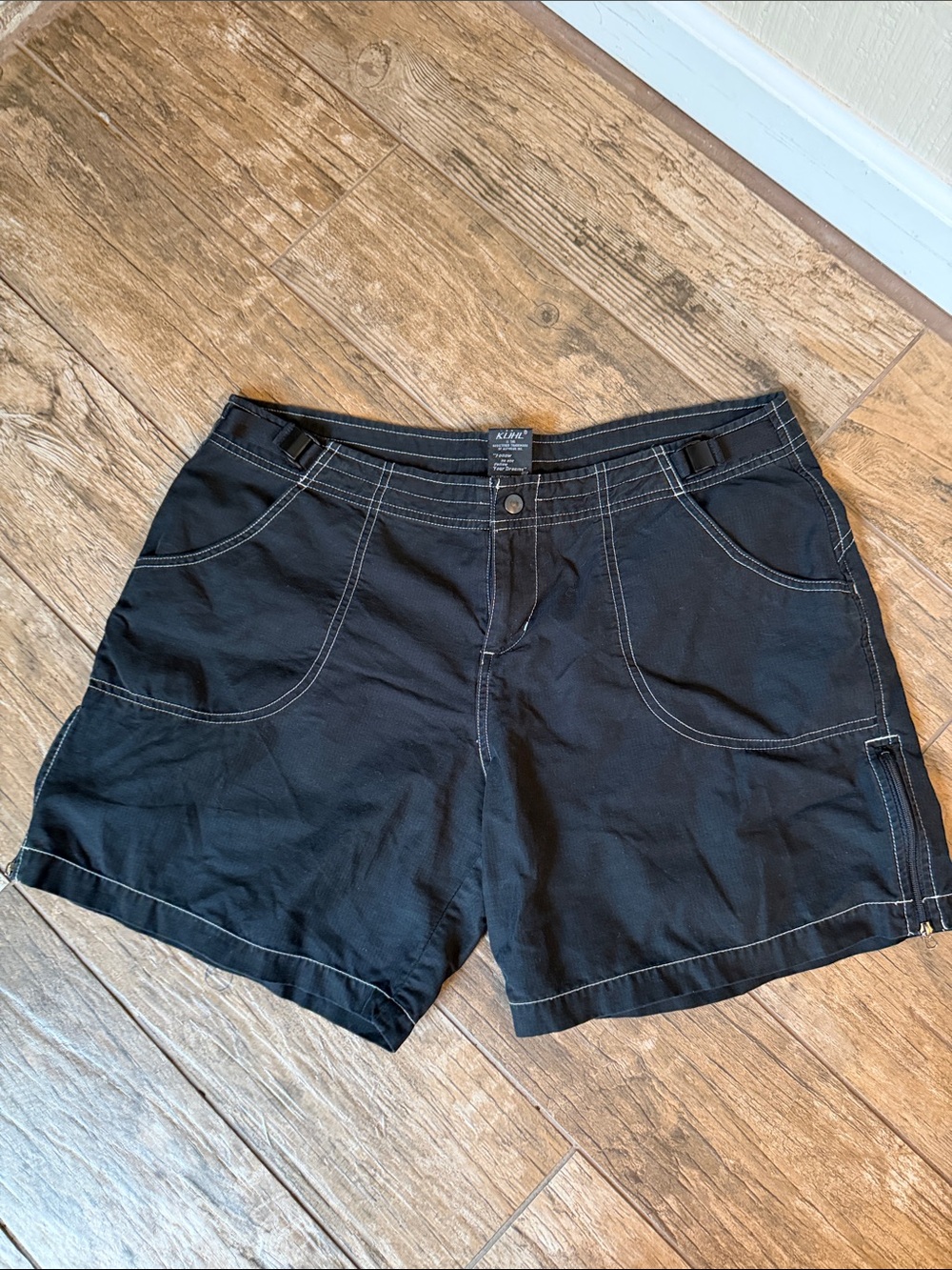 Kuhl Shorts Womens Black Hiking Kuhldry Side Zip Vented Dry Adjustable large